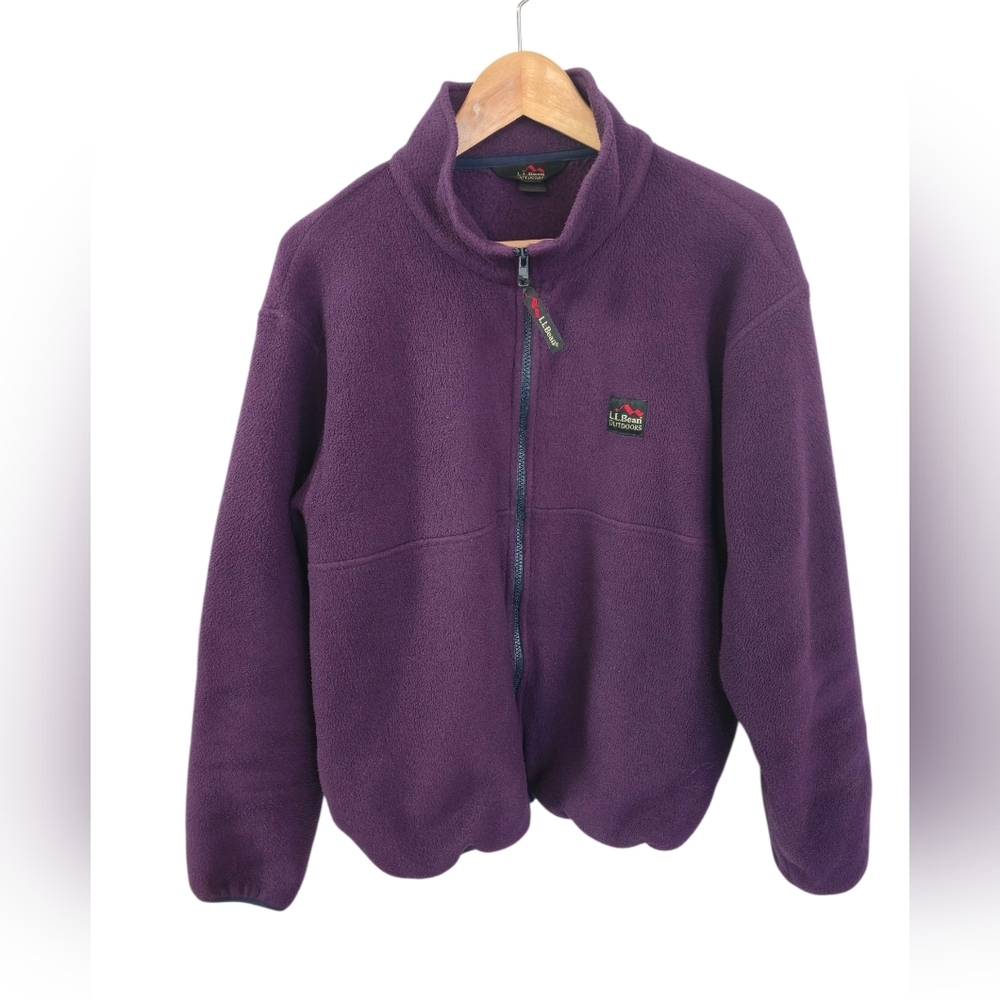 Vintage L.L Bean Women's Fleece Jacket Full Zip Purple Size Large